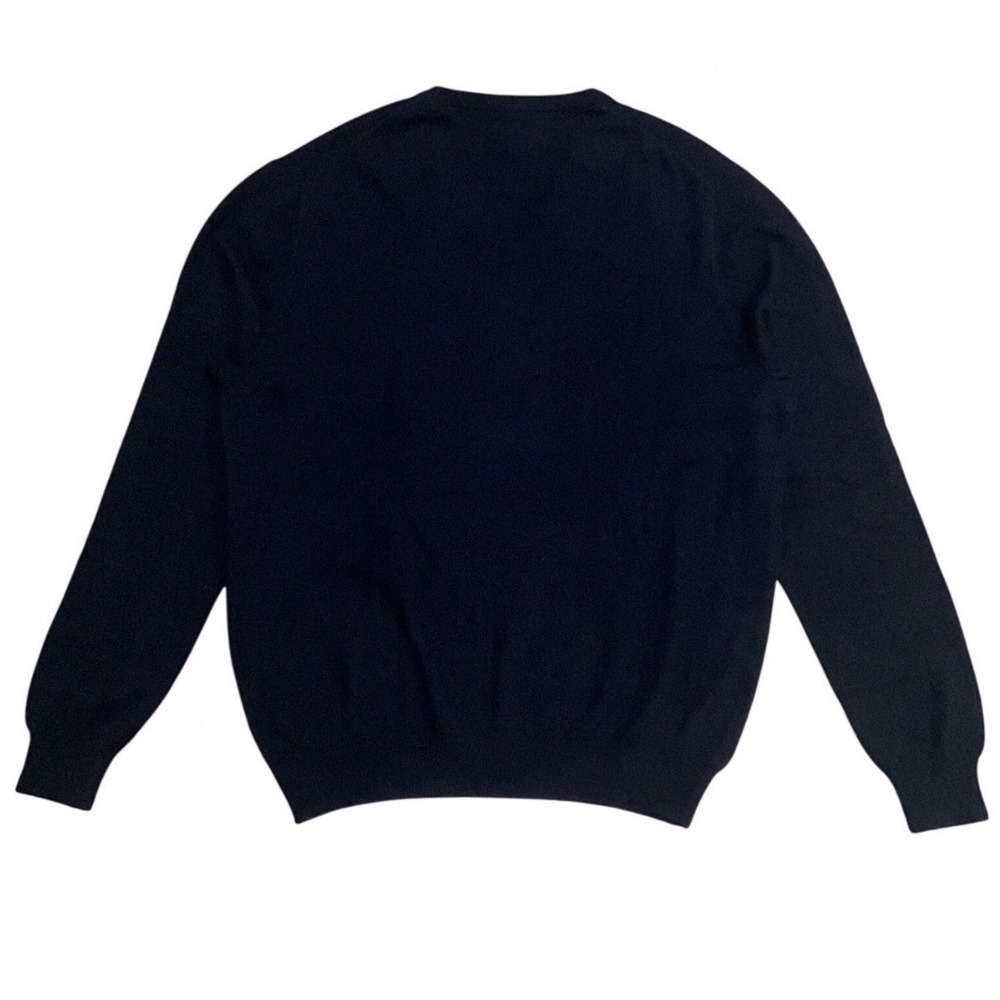 J.Crew Italian Cashmere V-Neck Sweater‎ Navy Blue Preppy Luxury Classic Men's XL - Picture 2 of 10